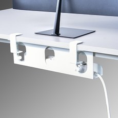 무타공 멀티탭 정리함 멀티탭거치대 콘센트 전선 정리함 데스크탑 박스 보관함, 1개, 화이트, 고정형 소형