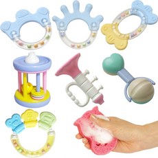 Ingreen 手搖鈴7件組+沐浴海綿, 手搖鈴 7入+沐浴海綿(隨機出貨)