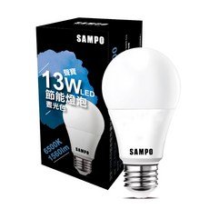 旭光牌 聲寶牌 13W LED燈泡 全電壓 E27 LED球泡 黃光白光自然光 保固一年 CNS認證, 1個, 聲寶13W白光(6500K), 其他顏色