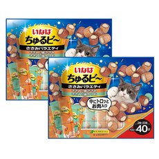이나바 츄르비 짜먹는 고양이 간식, 닭가슴살 버라이어티 (QSC-285), 10g, 80개