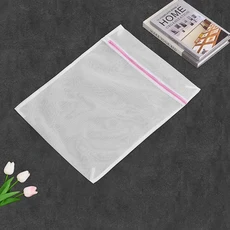 1PC Drawstring 세탁 가방 대용량 4 크기 파인 메쉬 거친 워시 의류 청바지 담요 내구성 그물, 01 M 40x50cm Fine