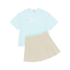 내셔널지오그래픽 키즈 K232GPB910 여아 반팔스커트 SET SKY MINT 506342