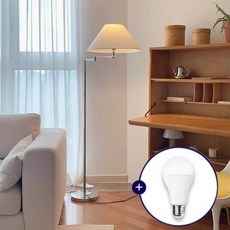 케이시조명 스윙 무드 플로어 거실 장스탠드 LED 노란불 전구포함, 크롬