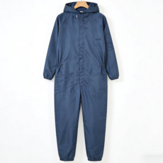 세탁가능 방진 보호복 바디수트형 후드 작업복 생활방수 정비복, 1개, 네이비