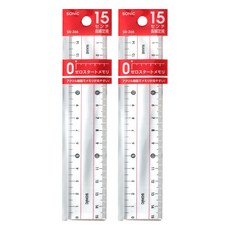 SONIC 직선자 15cm 스쿨 타입, 클리어, 2개