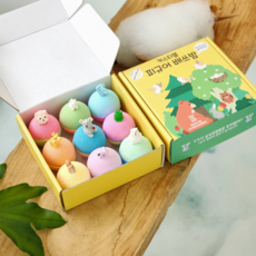 국내생산 커스터블 피규어 배쓰밤 9구 세트 숲속동물, 1개, 630g