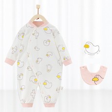 모모쨩 오리동동 턱받이 우주복