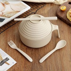 학생 가정용 뚜껑이 있는 스테인리스 스틸 국수 그릇 세트 인용 편리한 국수 식기 모던 심플 스타일, 즉석라면 그릇 5개 [색상 랜덤]