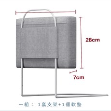 Mommywant 床邊護欄, 整組：亞麻灰-高度28cm<一個軟墊>,長度50cm