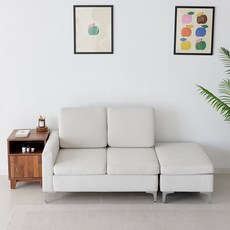 오스본가구 모던 아쿠아텍스 패브릭 2인용 소파 + 스툴, 아이보리