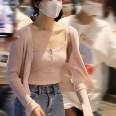 趙露思同款 粉色薄款針織開衫 吊帶背心兩件套 春秋外搭坎肩上衣, 1個, 粉色吊帶背心,L碼【110-120斤】