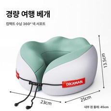 여행용 U자형 메모리폼 목베개 휴대용 비행기 기내용 목지지 출장용 직장인 회사, 스톤그린