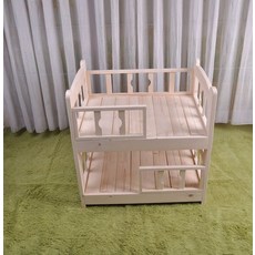 고양이 2층 침대 베드 벙커 우드 펫 휴식 강아지 해먹 M 길이 68x너비 48cm 10cm, M 68 x 48cm 5kg 이하, 1개, 직선 사다리 미포함