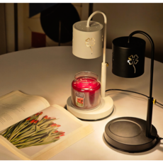 (국내산 빛조절) 클로버 높이조절 캔들워머 단품, 블랙,화이트