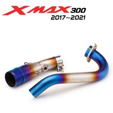 XMAX300 2017 개조용 배기 스틸 전면 오토바이 탈출 중간 슬립온 스테인레스 머플러, same p  6, 1개
