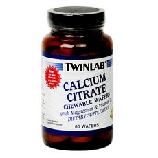 TWINLAB 檸檬酸鈣咀嚼片, 60顆, 1罐