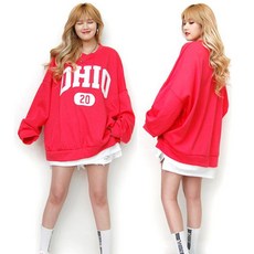 55~100가능)러브포텐 오버핏 빅사이즈 레이어드맨투맨 긴팔롱티셔츠 레터링 5XL 국산 큰옷