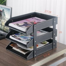 책상밑서랍 데스크정리 트레이 수납함 서랍장 책상위, 1개, C. 검은색 소가죽 무늬 3겹