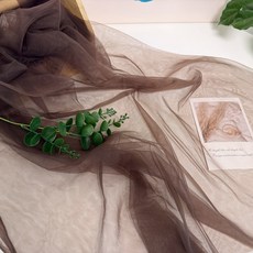 CRT 008 탐나요 촘촘한 망사 원단 무지 투투 패브릭 샤샤 대폭 천 드레스 모기장, 1개, 브라운