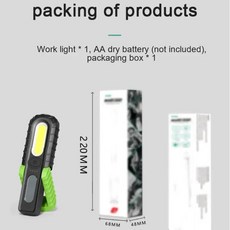 손전등 방수 토치 작업 빛 야외 수리 휴대용 등불 홈 캠핑 하이킹, A. Green Work Light, 1개