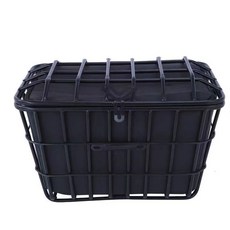 【開發票/統編】自行車後車筐 後座置物籃 機車/電動車通用 大容量書包籃 後置折疊單車籃, 43加粗加大車筐+蓋+黑色內保, 1個