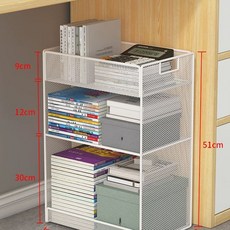 이동식 책상밑 선반 정리대 데스크 철제 화이트 대형, 1개, D. 흰색 3겹 중간 길이 드레스 - 촘촘한 메쉬 소재