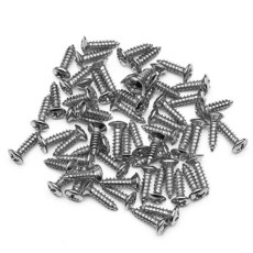 MAXCHEER 스트랫 및 텔레용 기타 및 베이스 픽가드 나사 100팩 (MU2725-2), 크롬 100팩