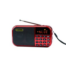 金正NONTAUS® 便攜式收音機，大按鍵設計，高靈敏度天線，支援USB/TF卡播放, 紅色, 【套餐二】 標配+32G評書卡+目錄