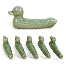 고급 전통 청자 오리 수저 받침 5p 세트, 1개