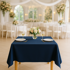 리치햄 고급 호텔 품격있는 다이닝 감성 실크 식탁보, 네이비블루, 1개