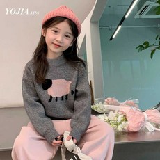 小不點兒 女童套頭毛衣秋冬 中大童新款洋氣兒童冬季針織衫打底上衣加厚