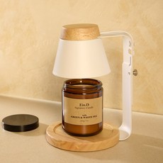 캔들백화점 신제품 높이조절 아르볼 우드 캔들워머 200g 천연소이캔들 세트, 화이트우드, 제주비자200g, 일반