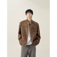 美式復古棕色皮衣外套 男款飛行夾克機車外套 情侶棒球服