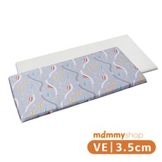 享居DOTDOT- VE嬰兒護脊床墊 (3.5cm) 布套 -車車世界(灰)德國綿體 天絲布套居家專用, 1個, VE嬰兒護脊床墊,60x120x3.5cm