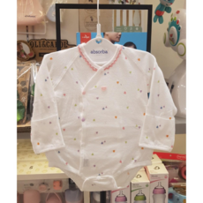 압소바 [출산 선물] 하리 뱀부 배내슈트 AYA10124S22 / 부드러운 뱀부소재의 예쁜 하트 패턴의 디자인