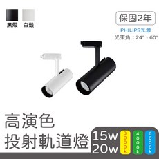 PHILIPS 投射軌道燈, 詳見包裝, 詳見包裝, 15w白殼60°,白光