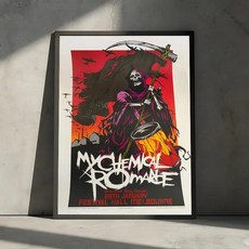 밴드 마이 케미컬 로맨스 페인팅 서예 코튼 캔버스 벽 아트 포스터 거실 홈 장식, D. 30X40cmFrameless