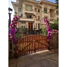 별장 펜션 대문 정원 울타리 가드레일 마당 나무 문, 140x90cm 더블문 / 흙지용