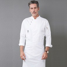 러빙랩 고급형 긴팔 조리복 스냅단추 쉐프복 주방 요리사 유니폼