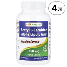 베스트 내추럴스 아세틸 L-카르니틴 알파 리포산 Best Naturals Acetyl L-Carnitine Alpha Lipoic Acid 120정, 4개