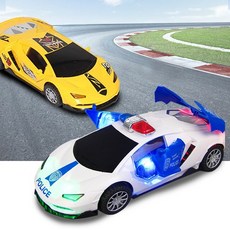 폴리스카 자율주행카 360도회전 경찰차 미러볼카 무선자동차 스피드카 유치원선물 조카선물, 1개