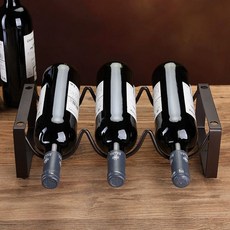 와인랙 와인거치대 병 보관 선반 인테리어 주방 수납 진열대 홈바 장식용 탁상용 전시, 1개, 3병 1단