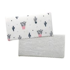 JoyBaby 嬰兒床防撞床圍，MuslinTree材質，寶寶加厚防摔床墊，安全舒適, 仙人掌-120*30