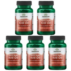 스완슨 100% 퓨어 크릴오일 500mg 60정, 5개