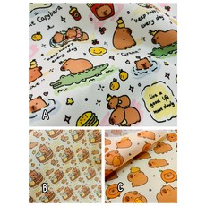 水豚圖案防水面紙套 輕巧便攜 單面尼龍布 霧感質感 多用途收納, 1個, A