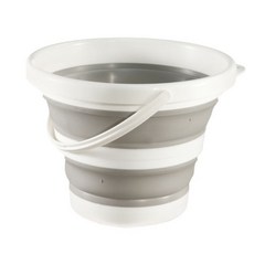 新型加厚塑料釣魚打水桶 便攜车载可折叠鱼箱 路亞工具箱, 灰色,3升无盖款