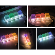 마카롱 LED 키캡 피젯토이 키링 4구 클릭 스트레스 해소 장난감, 1개, 마카롱 핑크라인 1개, 마카롱 핑크라인