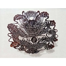 手工皮影 龍 傳統手工藝 牛皮雕刻 上色 仿古色, 如圖所示, 1個