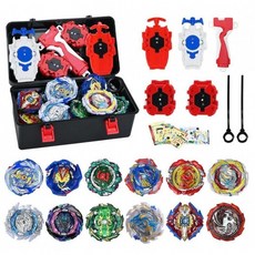 爆裂世代系列合金戰鬥陀螺 12個陀螺含3個發射器 兒童玩具套裝, 1個, 358-9陀螺套裝黑（不帶海綿）