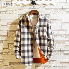 남성셔츠 개성 가미 체크 긴팔 슬랙스 뉴타임즈 A31 Z882A857